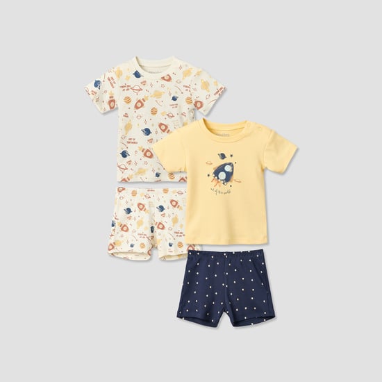 Juniors Printed T-shirt & Shorts Sets - Pack of 2