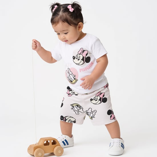 Juniors Minnie & Daisy Print T-shirt and Shorts Set