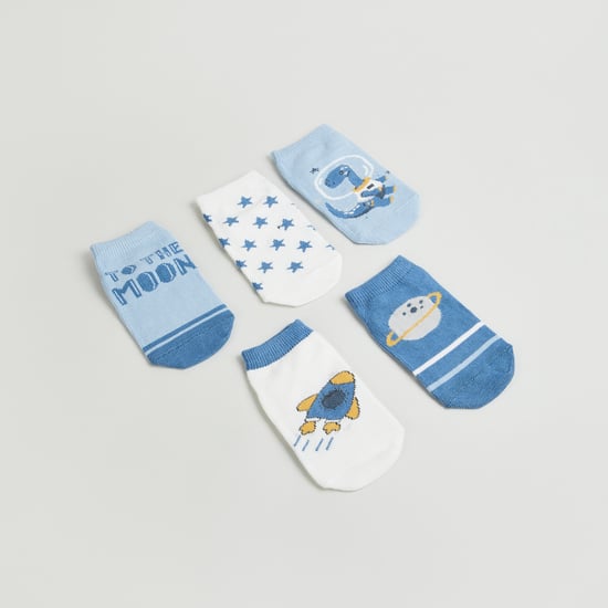 Juniors Assorted Print No Show Socks - Pack of 5