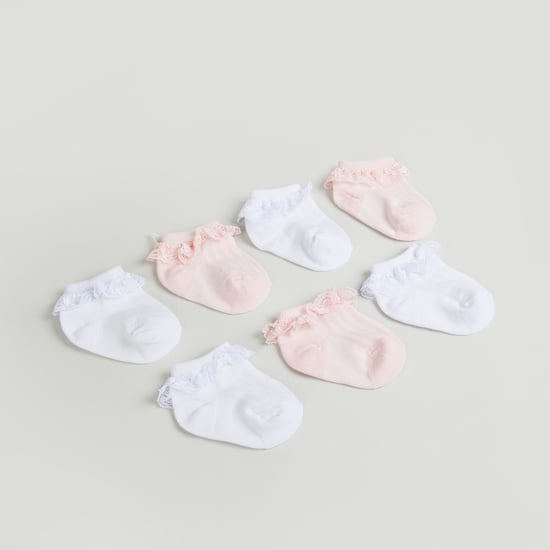 Juniors Solid Ankle Length Socks - Set of 7