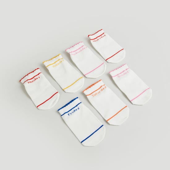 Juniors Striped No Show Socks - Pack of 7