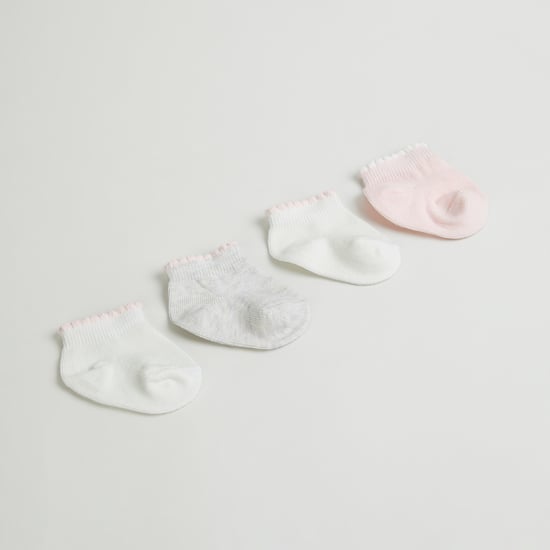 Juniors Solid Ankle Length Socks - Set of 4