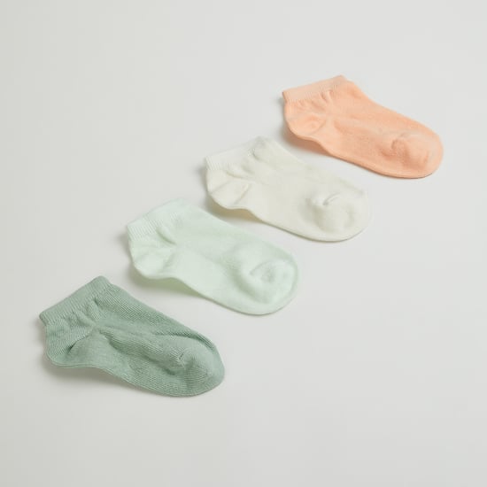 Juniors Solid Ankle Length Socks - Pack of 4