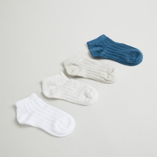 Juniors Ribbed Ankle Length Socks - Pack of 4