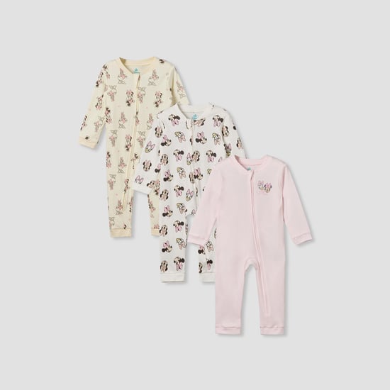 Juniors Minnie Mouse and Daisy Duck Print Sleepsuit - Pack of 3