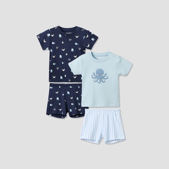 Juniors Printed T-shirt and Shorts Set - Pack of 2