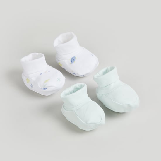 Juniors Solid Booties - Pack of 2