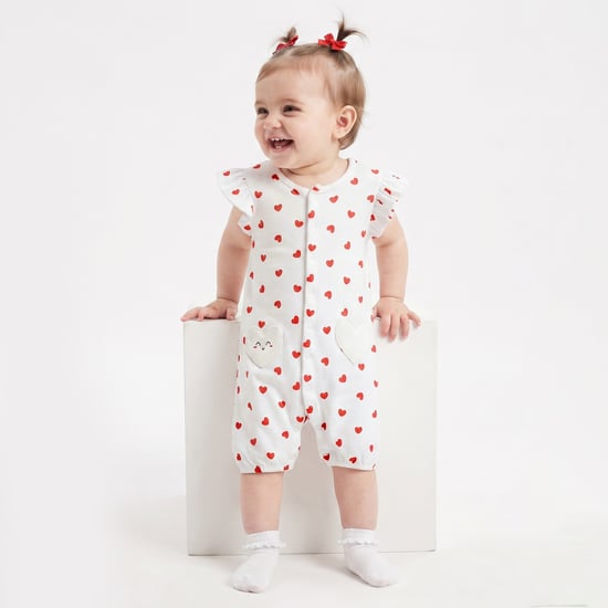 Juniors Heart Print Rompers