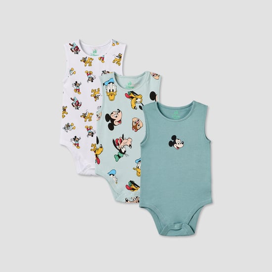 Juniors Mickey Mouse and Friends Print Bodysuits - Pack of 3