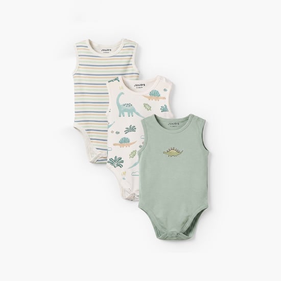 Juniors Dinosaur Print Bodysuit - Pack of 3