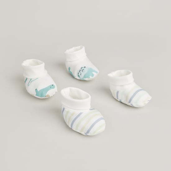 Juniors Printed Booties - Pack of 2