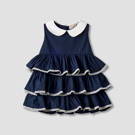 Juniors Lace Trim Layered Dress