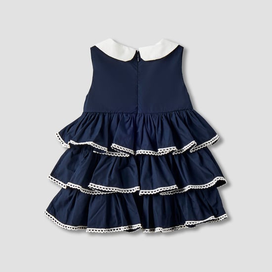 Juniors Lace Trim Layered Dress