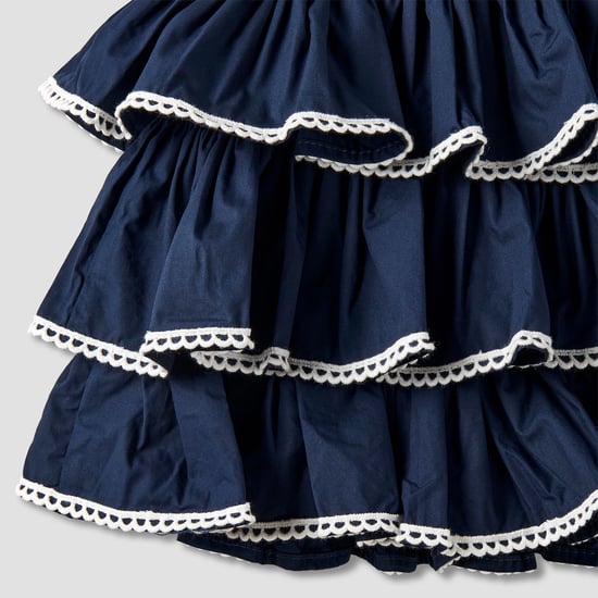 Juniors Lace Trim Layered Dress