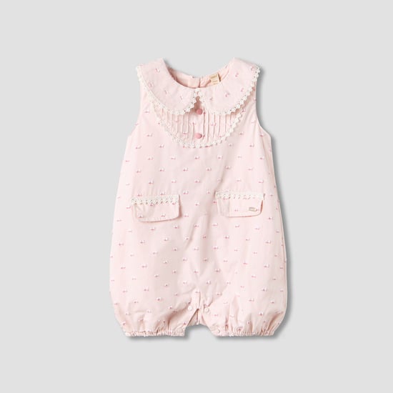 Giggles Lace Detailed Peter Pan Collar Romper
