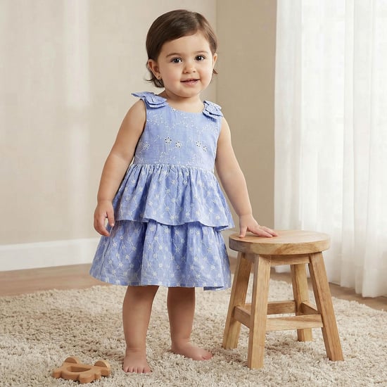 Giggles Embroidered Tiered Dress