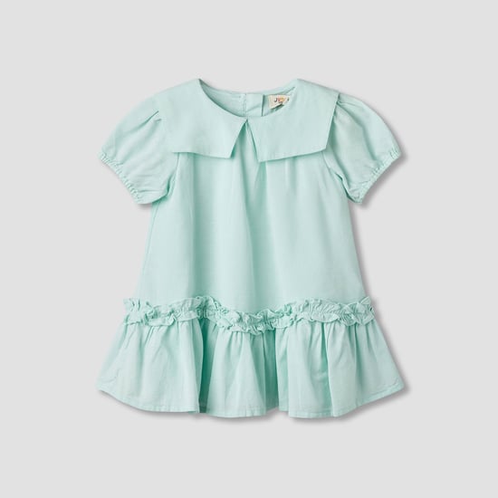 Juniors Drop Waist Dress with Ruffle Hem