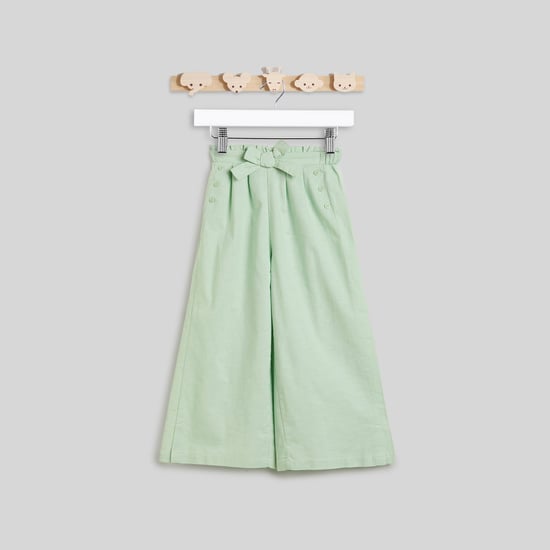Juniors Solid Wide Leg Linen Pants