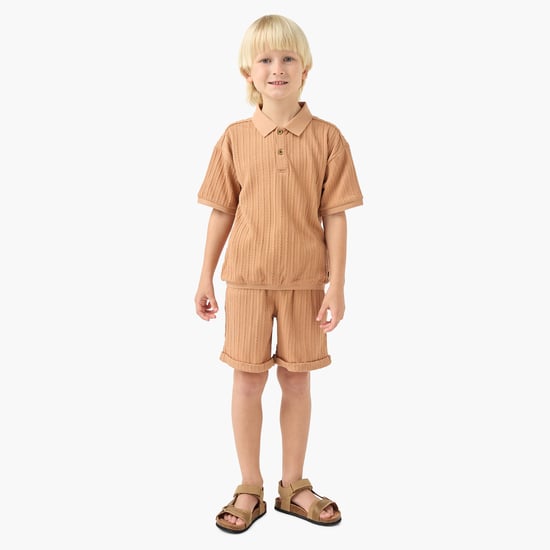 Knitted Shirt and Shorts Set