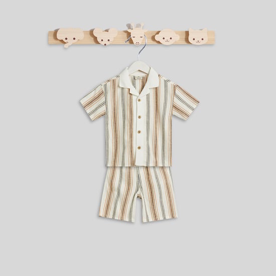 Juniors Striped Shirt and Shorts Set