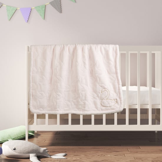 Juniors Swan Quilted Raschel Blanket -  76x102cm