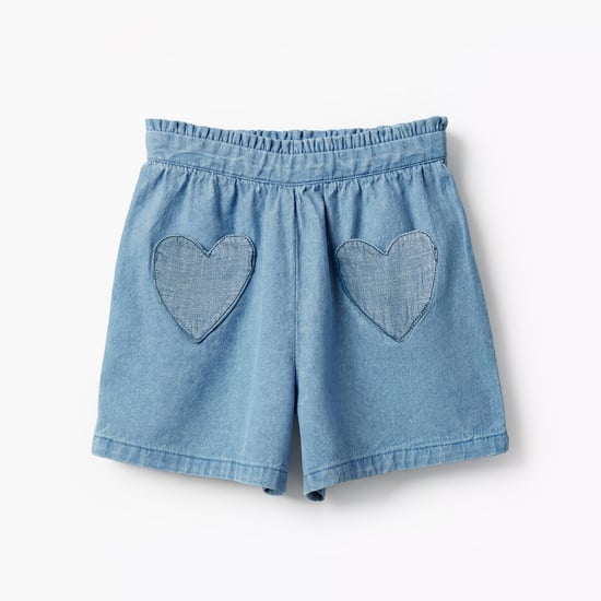 Juniors Heart Applique Denim Shorts