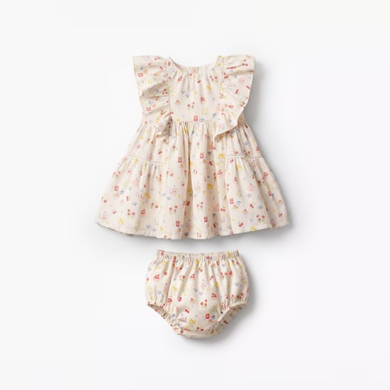 Juniors Floral Print Dress with Bloomers