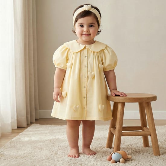 Juniors Applique A-line Dress with Headband