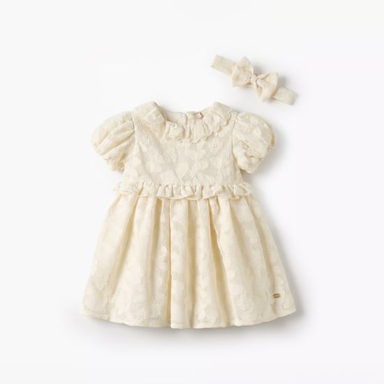 Giggles Applique A-line Dress with Hairband
