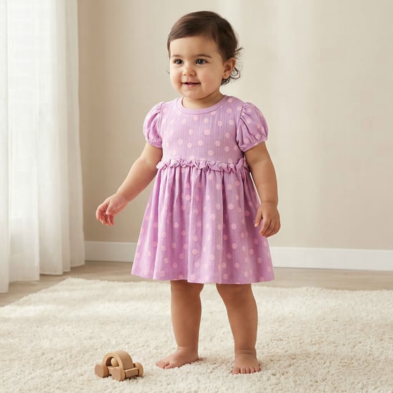 Juniors Polka Dot Print A-line Dress