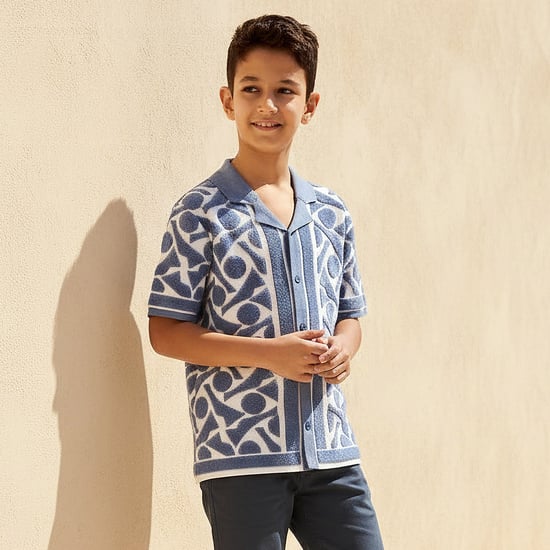 Juniors Terry Patterned Shirt