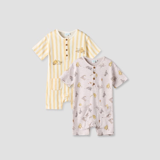 Juniors Winnie the Pooh Rompers with Snap Closure - Set of 2