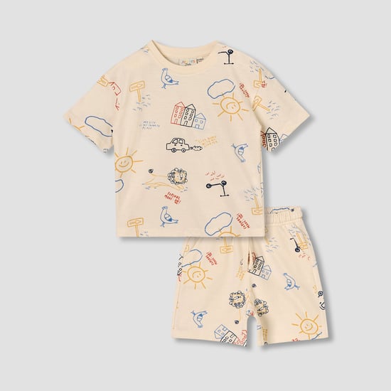 Juniors Printed T-shirt and Shorts Set