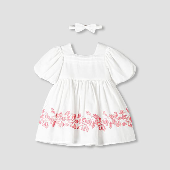 Giggles Embroidered A-line Dress with Headband