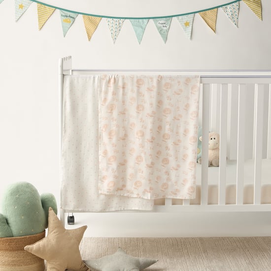 Giggles 2-Piece Printed Muslin Swaddle Blanket Set