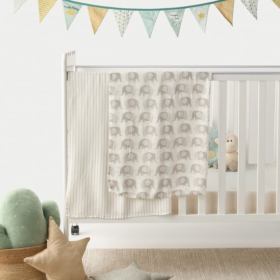 Giggles 2-Piece Assorted Muslin Swaddle Blanket - 100x100cm
