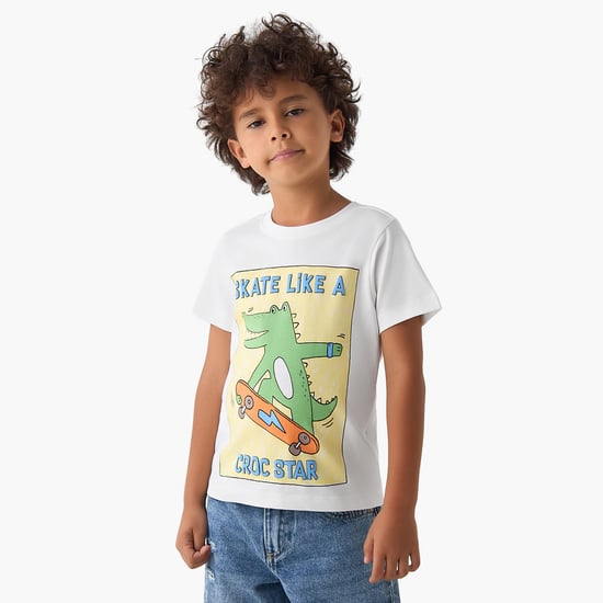 Juniors Crocodile Print T-shirt
