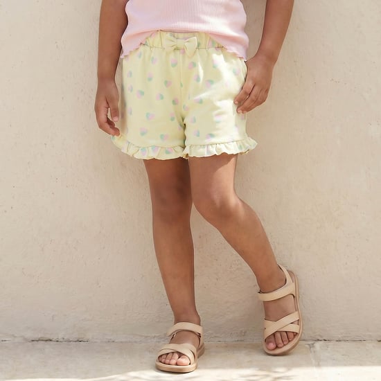 Juniors Heart Print Elasticated Shorts