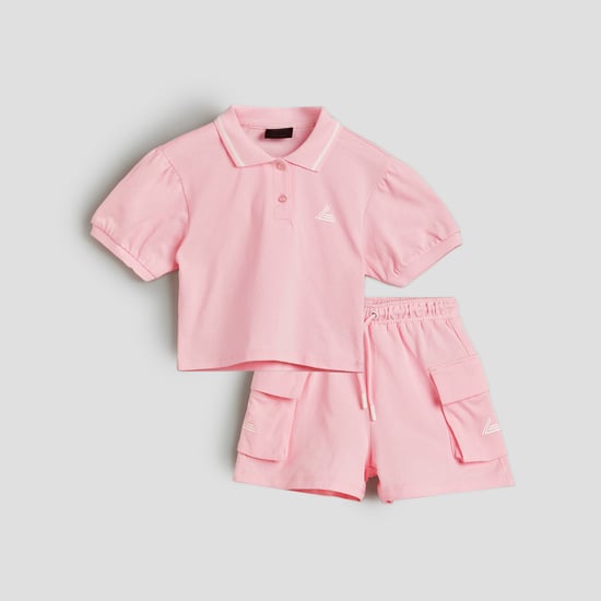 Junior Sports Polo T-shirt with Shorts Set