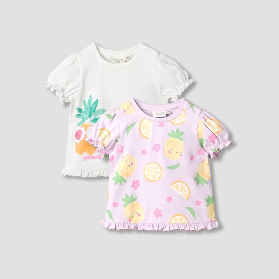 Juniors Printed T-shirt - Set of 2