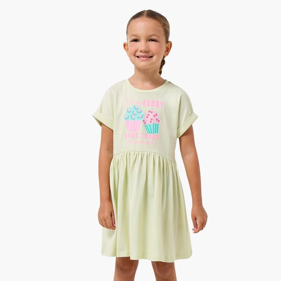 Juniors Cupcake Print A-line Dress