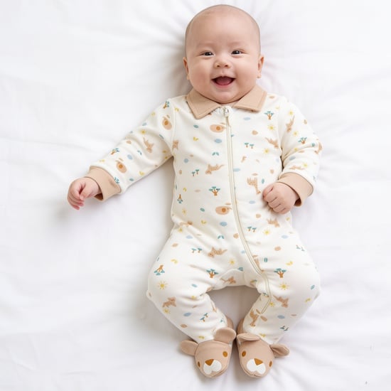 Juniors Printed Zipper Detail Sleepsuit