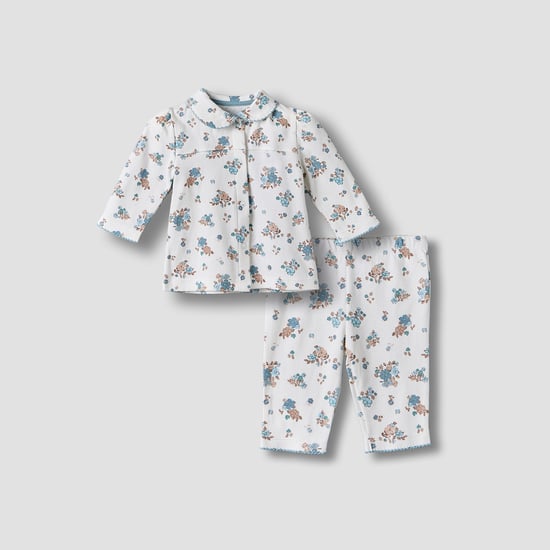 Juniors Floral Print Shirt with Pyjama Set