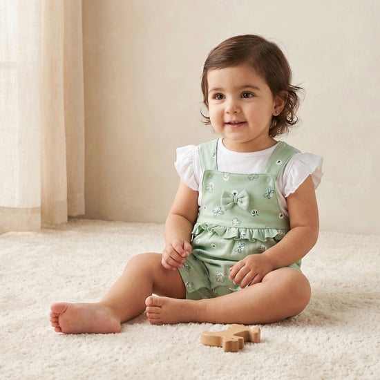 Juniors Printed Dungaree and Top Set