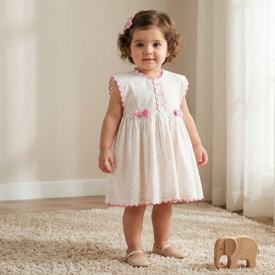 Juniors Polka Dot Print A-Line Dress