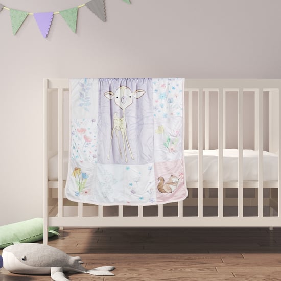 Juniors Patchwork Print Sherpa Blanket