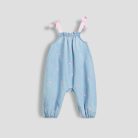 Juniors Embroidered Denim Dungarees