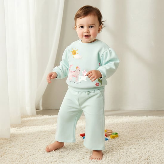 Juniors Applique Sweatshirt and Pants Set