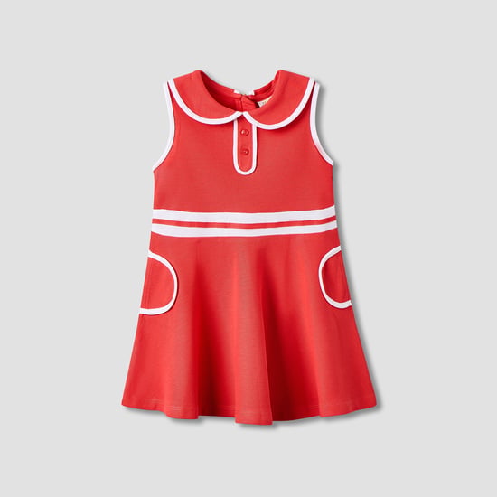 Juniors Contrast Trim A-Line Dress