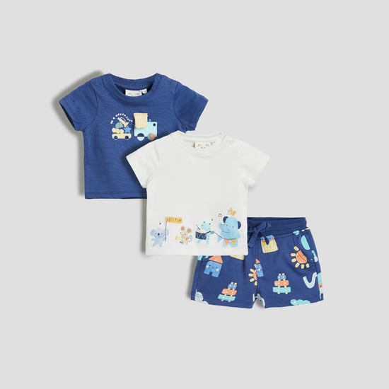 Juniors 3-Piece Printed T-shirt and Shorts Set